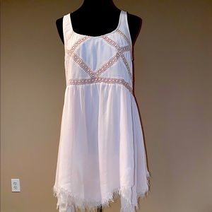 Billabong Nude Crocheted Fringe Sundress Size M